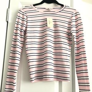 FOREVER21 PRETTY light pink striped long sleeve.